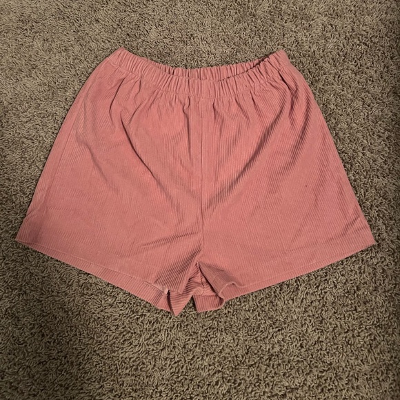 Solid Elastic Waist Corduroy Shorts - Picture 8 of 8